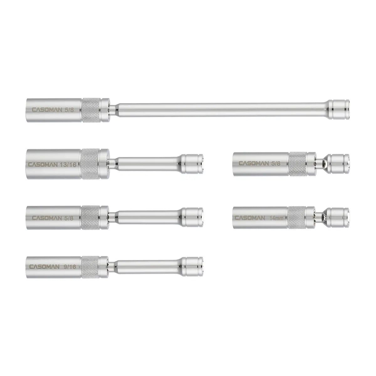 6PCS Magnetic Swivel Spark Plug Socket Set – 3/8" Drive, Thin Wall, 12-Point CR-V Steel